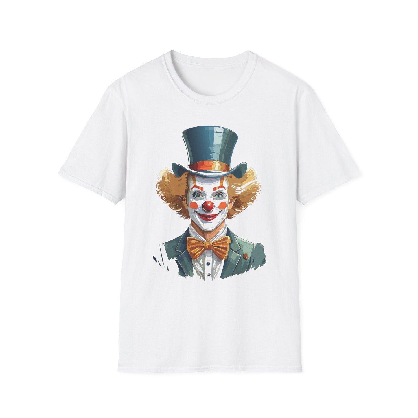 Funny Clown Shirt Unisex T Shirt Circus Style Tee With Scary Man Artwork Gildan 64000