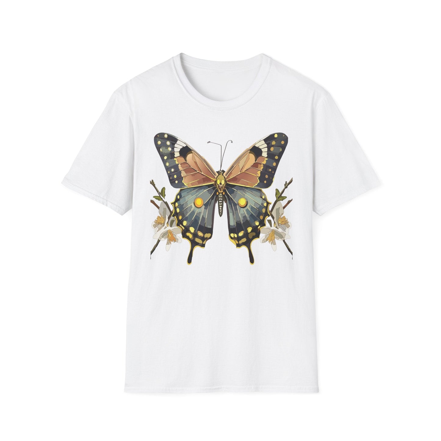 Butterfly Shirt Unisex Gildan Softstyle T Shirt Monarch Butterfly Tee 100 Percent Ring Spun Cotton