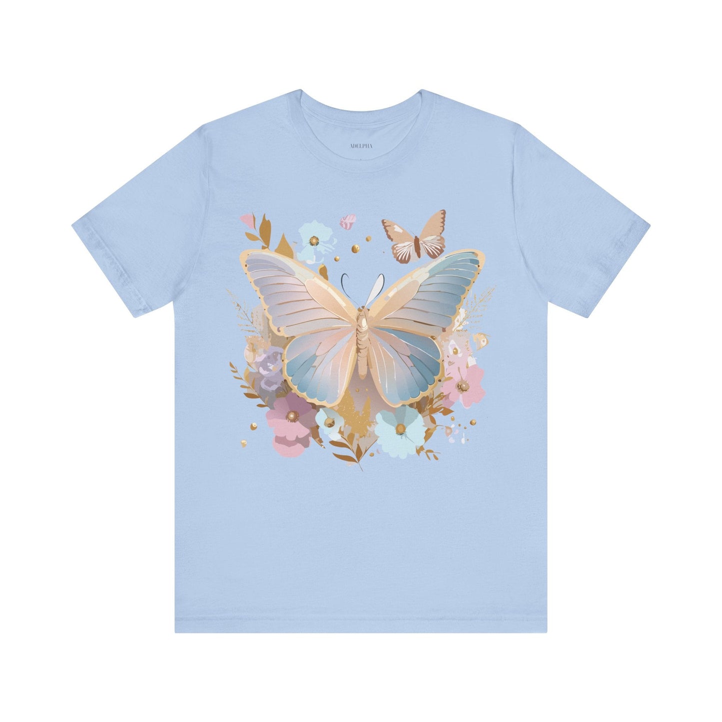 Butterfly Graphic Unisex 100 Cotton Lightweight Vintage Floral Design Jersey Tee 11