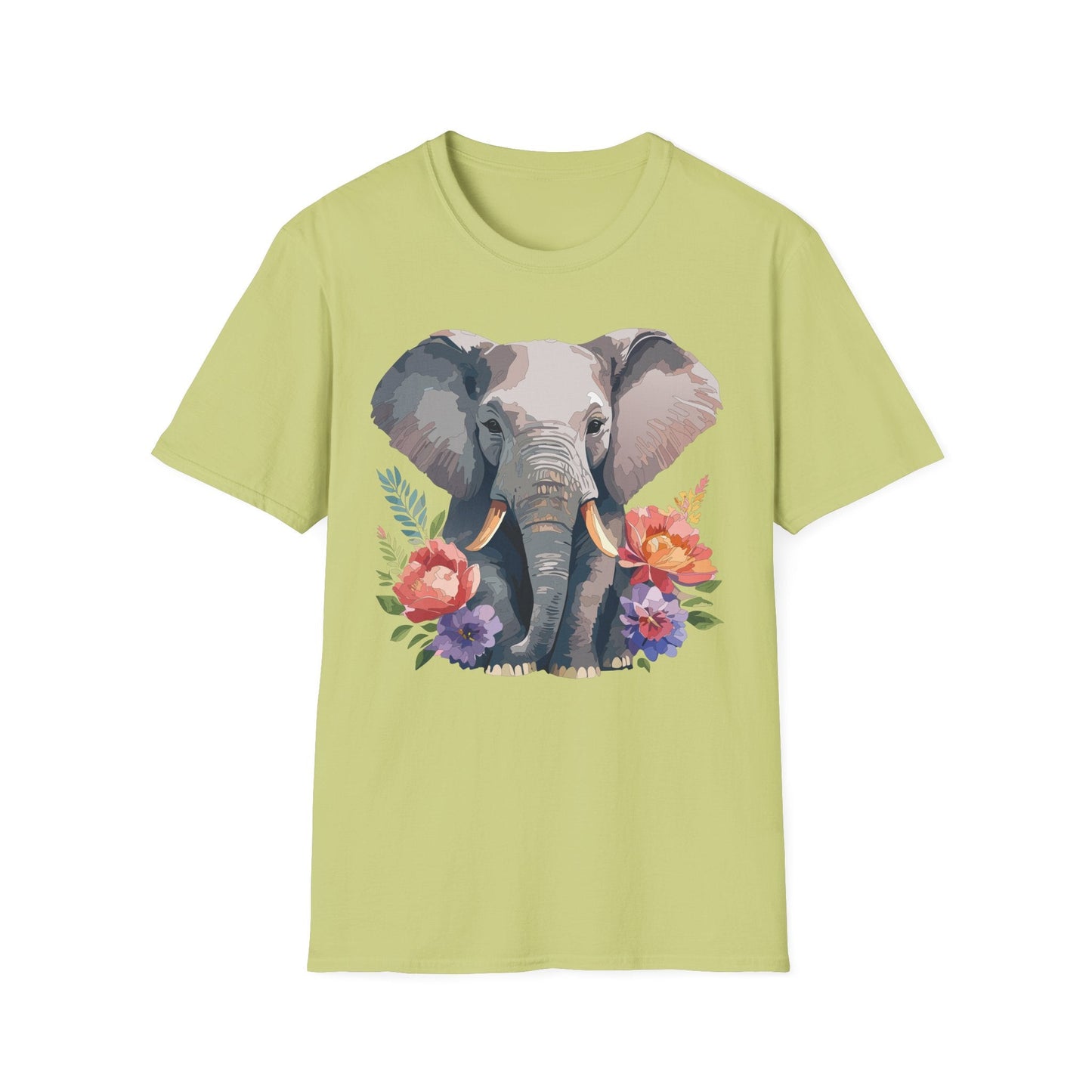 Elephant T Shirt Unisex Gildan Softstyle 64000 100 Percent Ring Spun Cotton Casual Tee