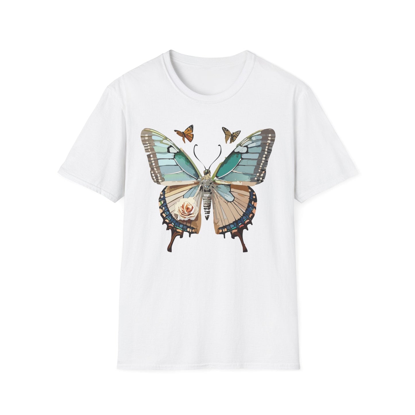 Butterfly Shirt Unisex T Shirt Monarch Print Softstyle Premium Gildan 64000 Cotton Tee