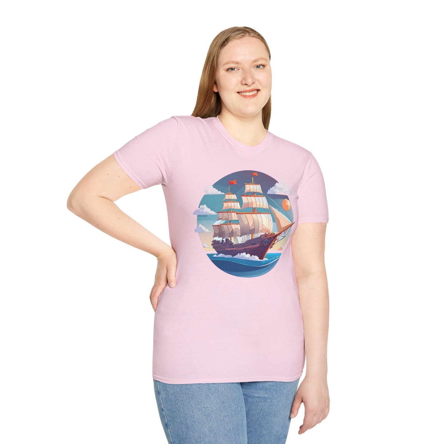 Nautical Ship T Shirts Frigate T Shirts Vessel Tee Shirt Unisex Softstyle T Shirt
