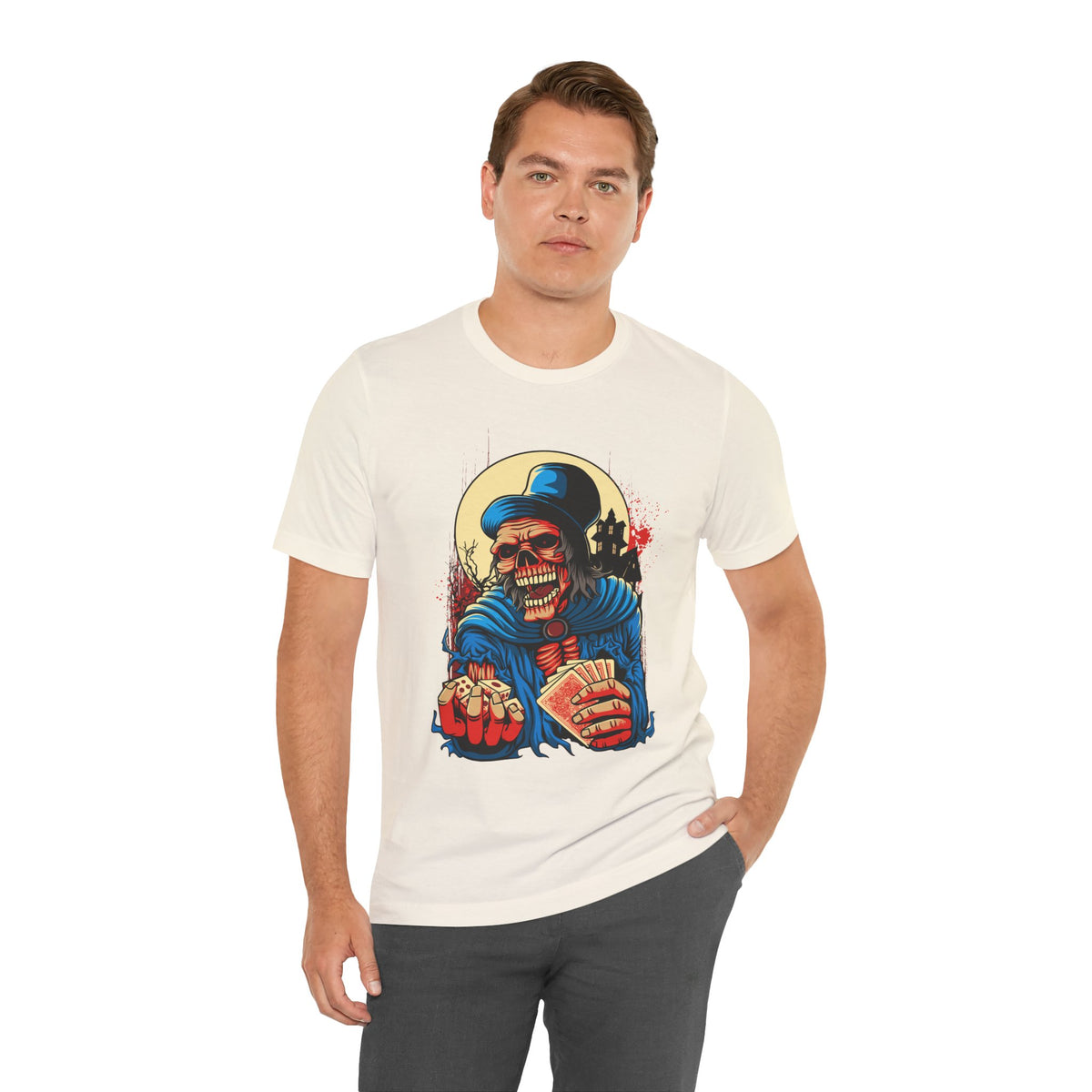 Skull Graphic Design Tee, Skull Shirt, Vintage Tees, Art Design T-Shirt, Graphic Tee, Art Shirts - 1
