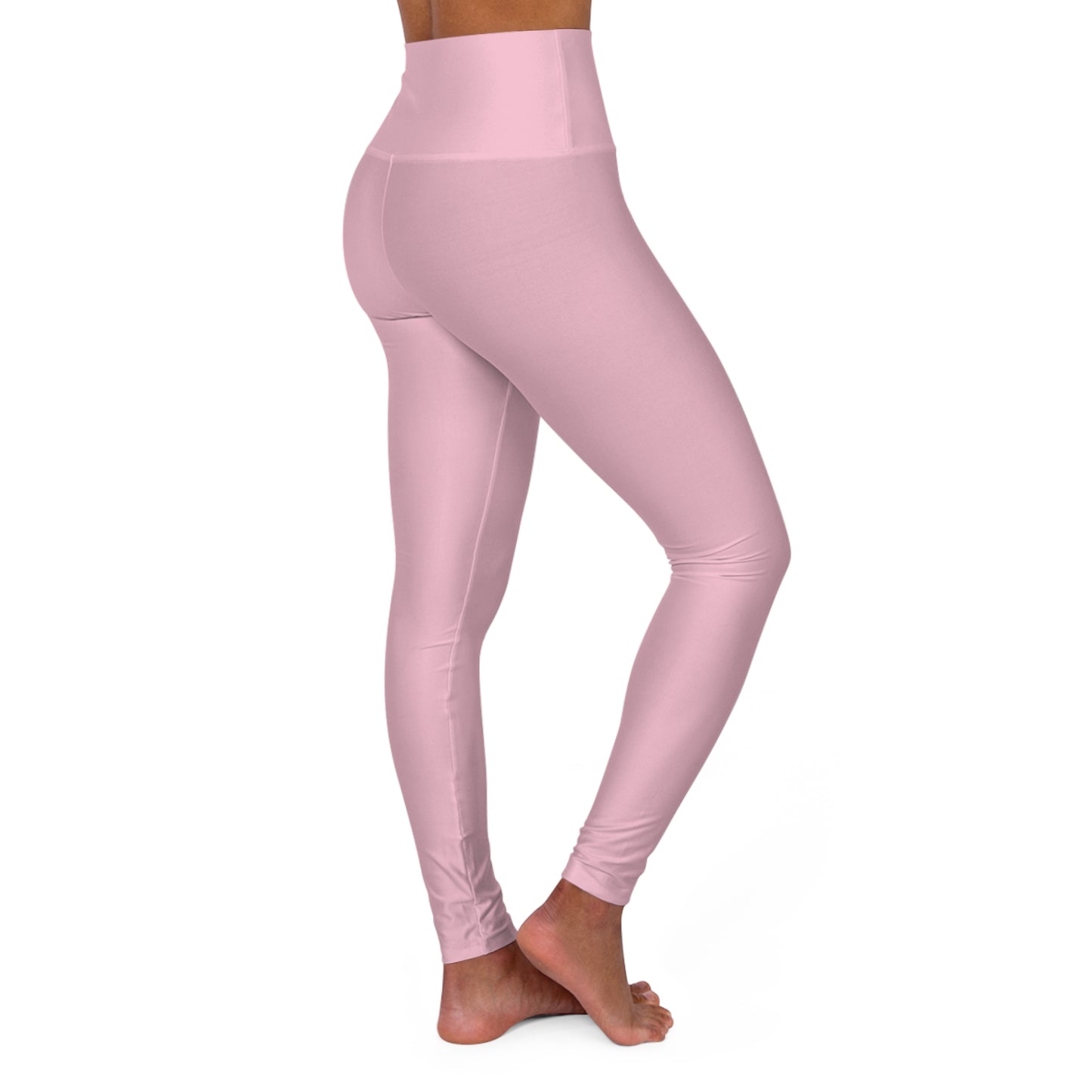 High-Waisted Soft Blossom Pink Yoga Leggings Women's Seamless Poly-Span Stretchy Light Pink Activewear Pants