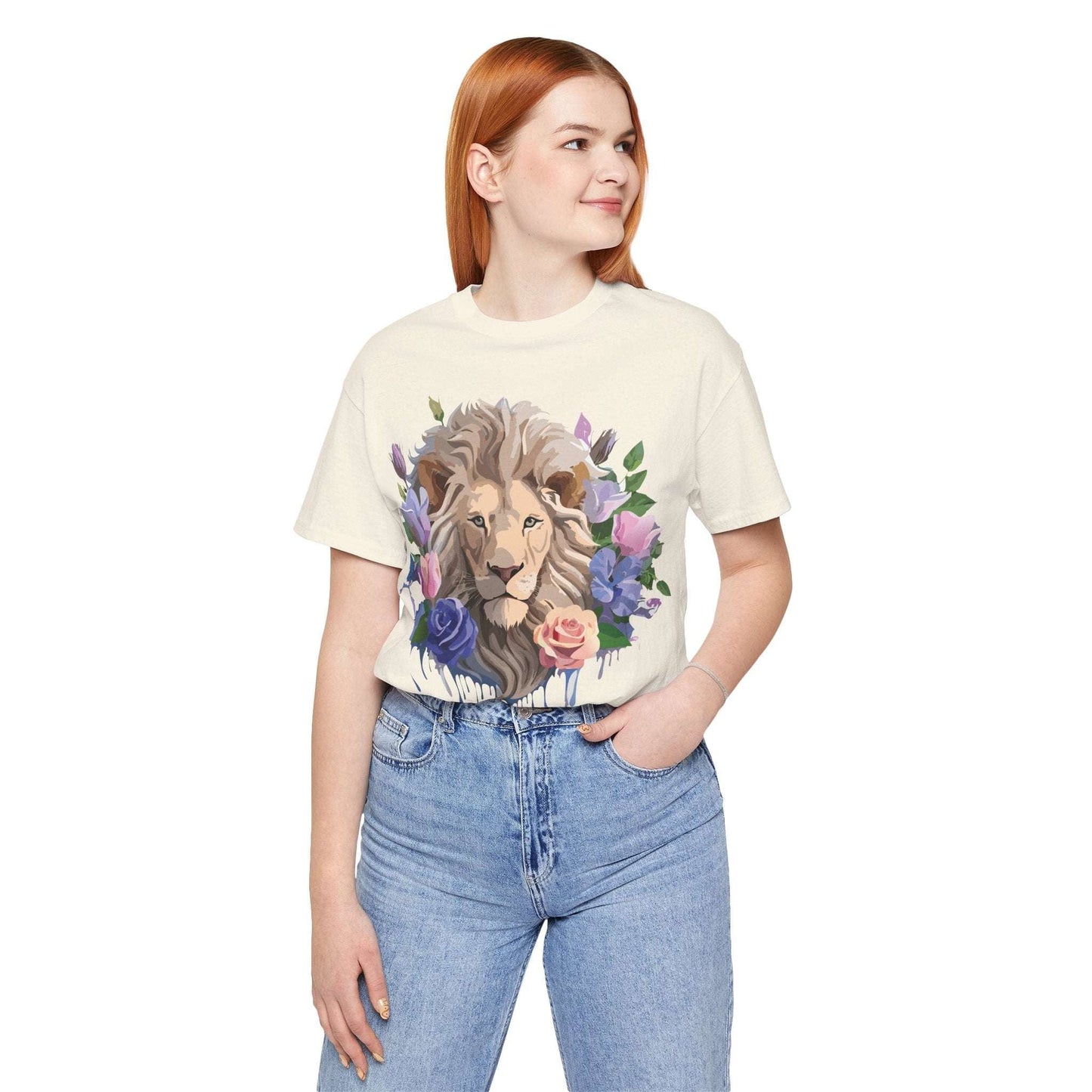 Lion Graphic Unisex 100 Cotton Vintage Animal Artwork Tee 4