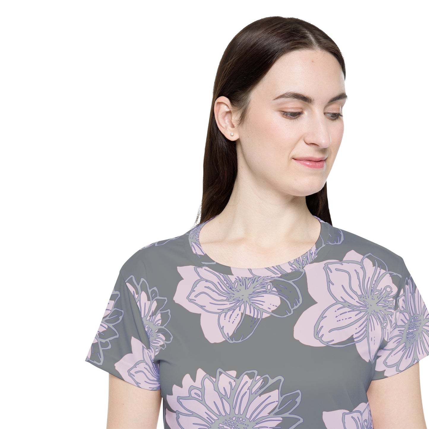 Poly Jersey Tee Shirt with floral prints