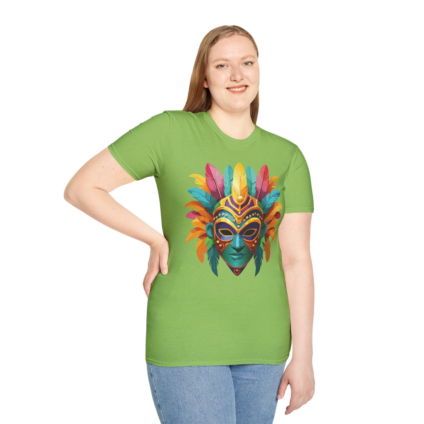 Mask Tee Shirt Unisex Masquerade Design Gildan Softstyle 64000 100 Percent Ring Spun Cotton Tee