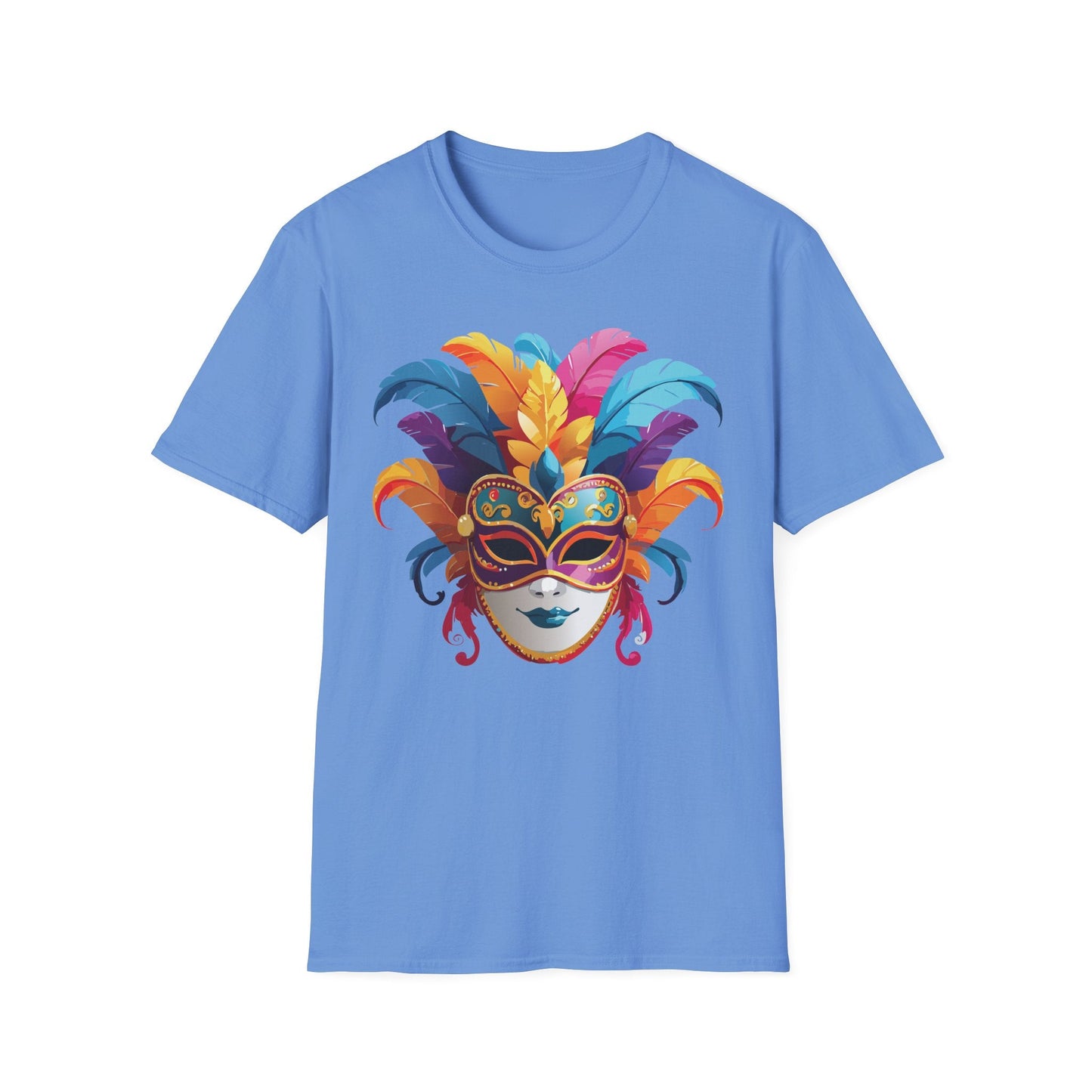 Mask Tee Shirt Unisex Masquerade Design Gildan Softstyle 64000 100 Percent Cotton