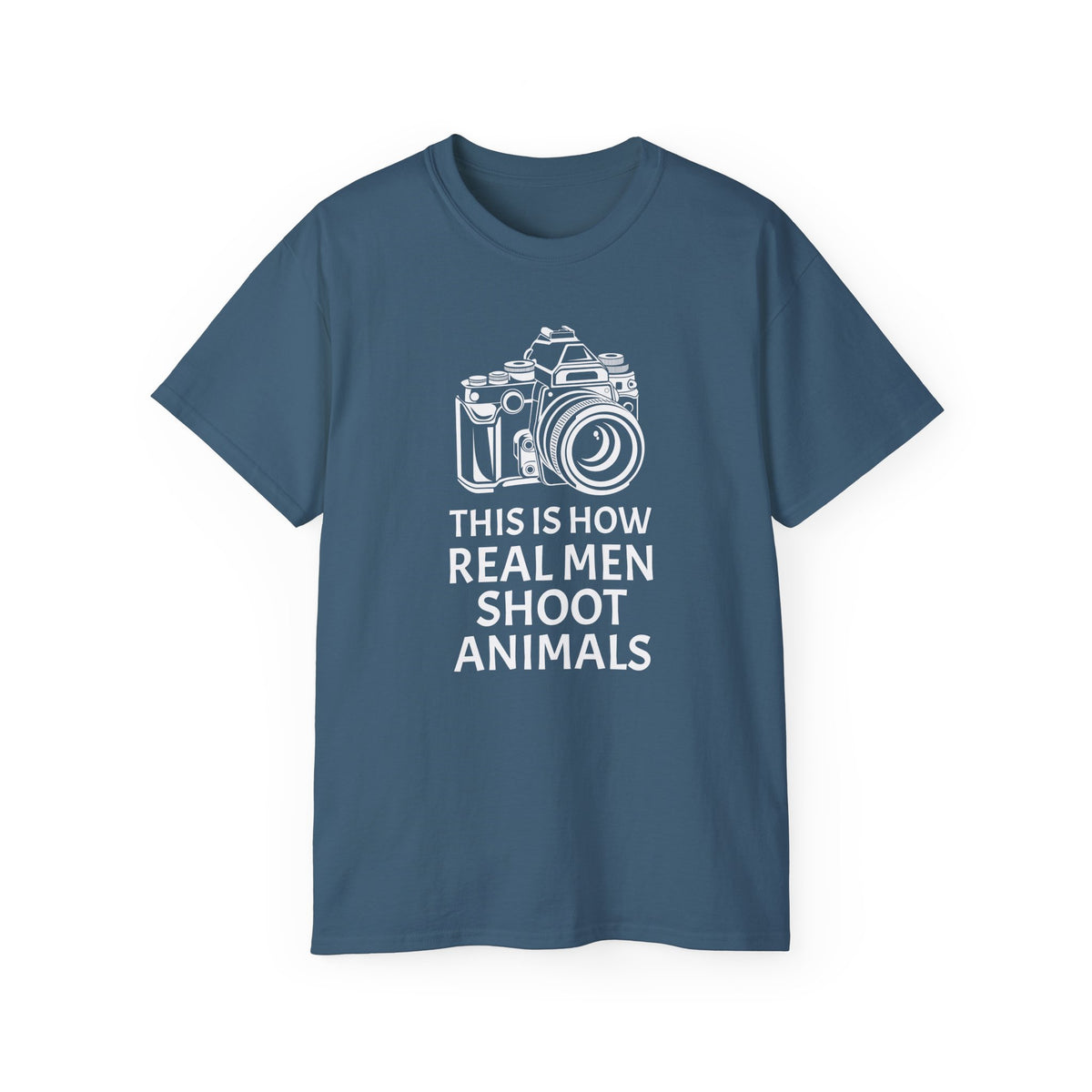 Camera Graphic This Is How Real Men Shoot Animals Tee | Photography Shirt, Photo Lover