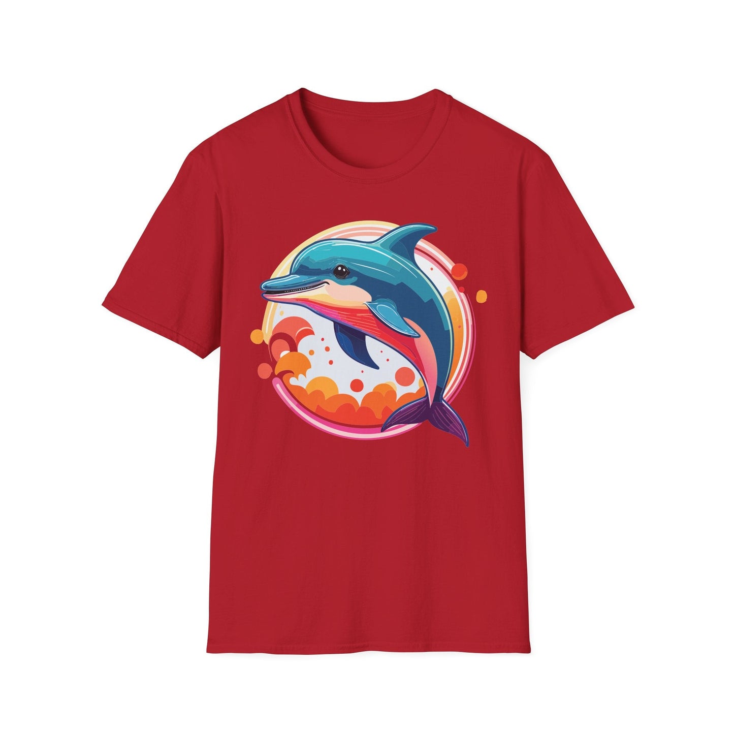 Dolphin Shirt Unisex Softstyle Tee Short Sleeve 100 Percent Ring Spun Cotton Gildan 64000