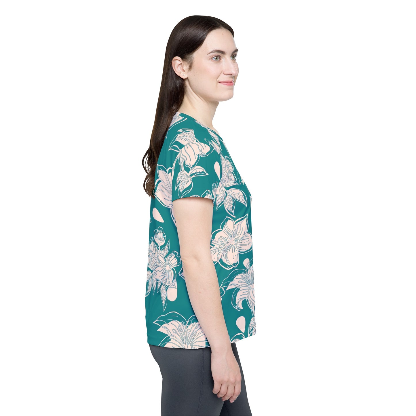 Poly Jersey Tee Shirt with floral prints