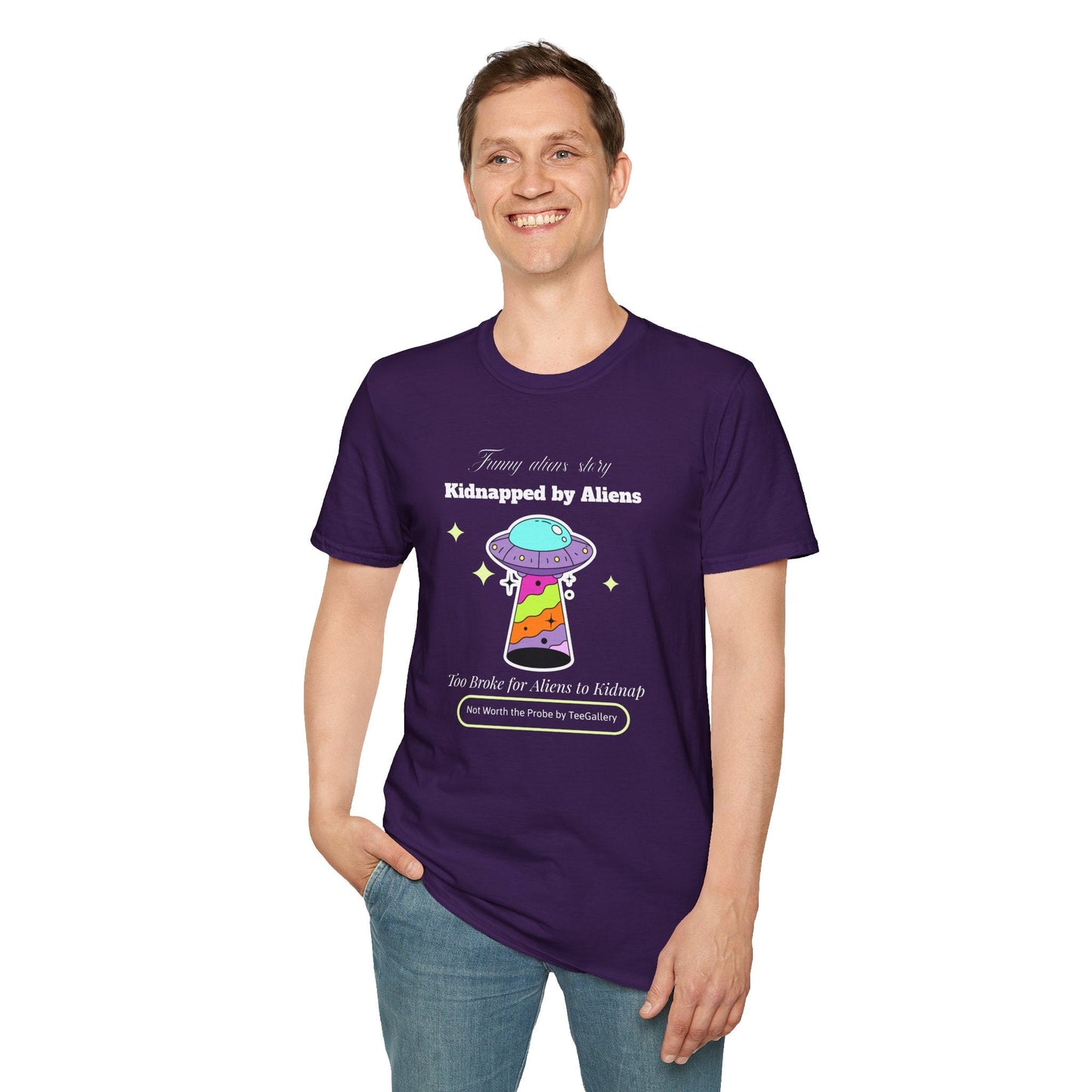Alien Abduction TShirt Unisex Cotton Kidnapped by Aliens Cute UFO Graphic Tee