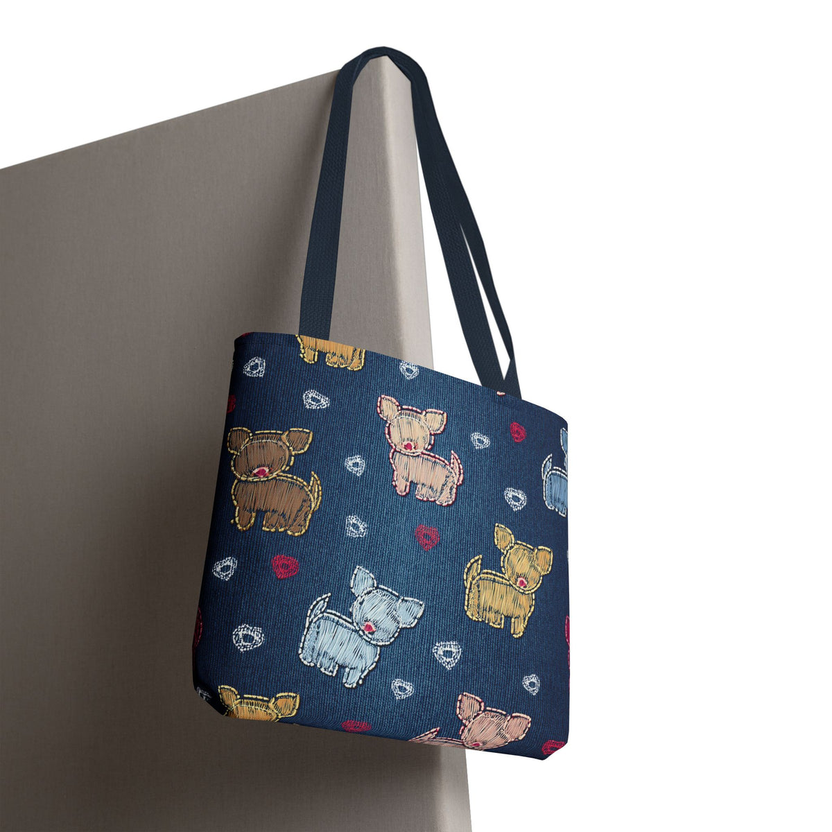 Love Day Graphic Design Denim Fabric Imitation Print Unisex Canvas Bag POLY 3 Sizes Tote Bag 201-11