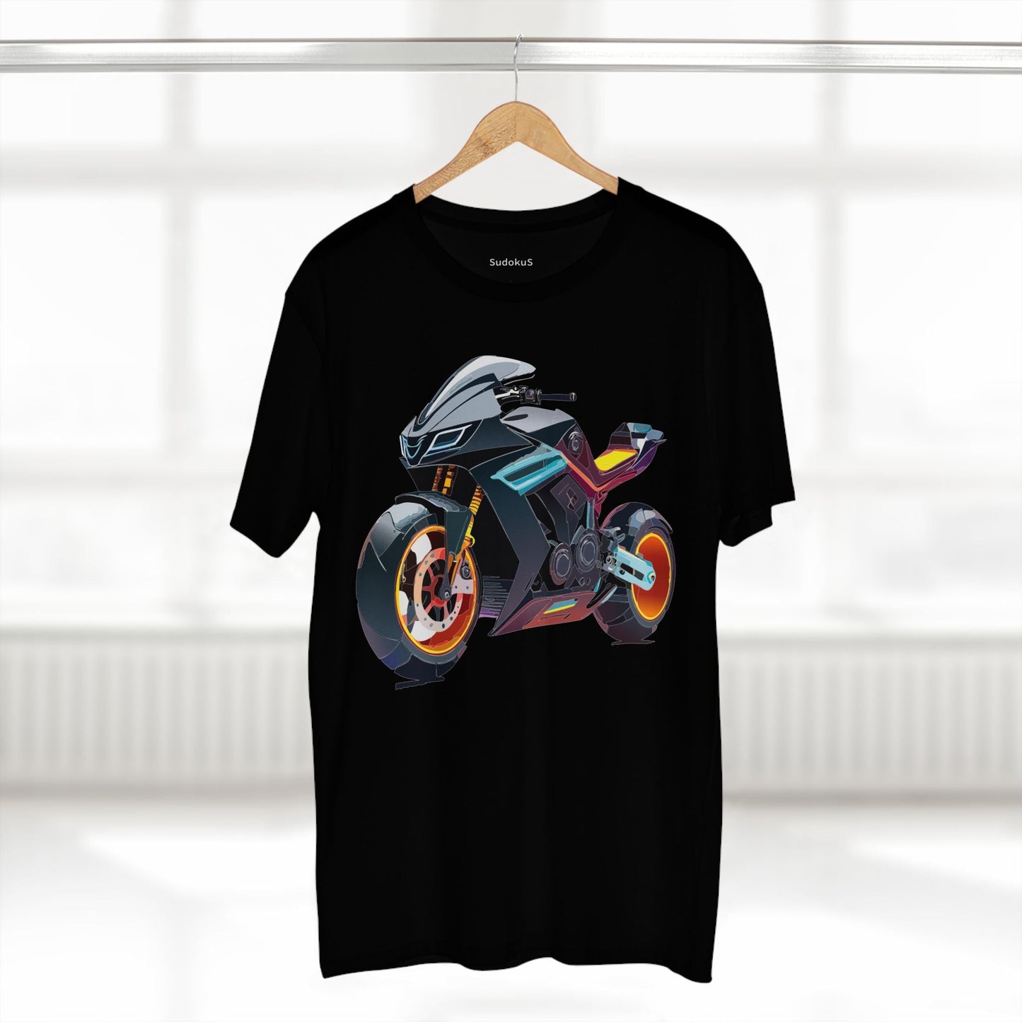 Moto Bike Graphic Unisex 100 Cotton Staple Tee 34