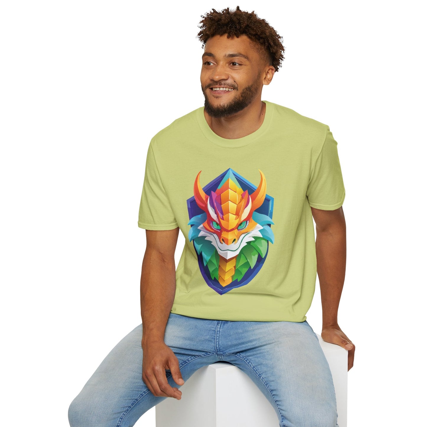 Dragon Graphic Unisex Cotton Softstyle Art Design Tee With Animals 6
