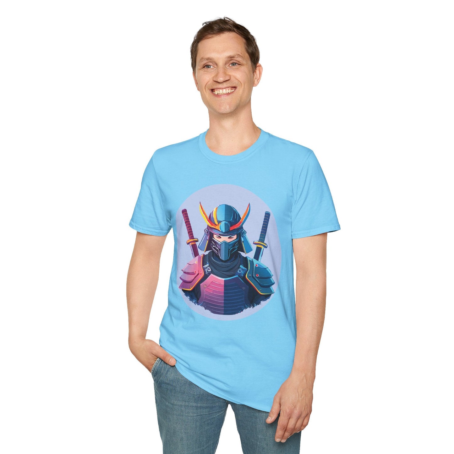 Samurai T Shirt Unisex Softstyle Gildan 64000 Breathable Cotton Tee For Everyday Wear