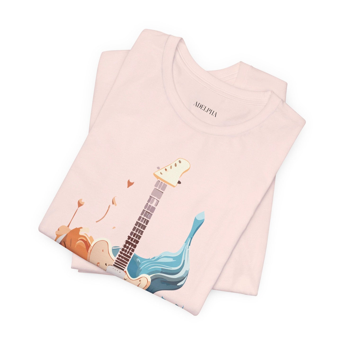 Music Graphic Unisex 100 Cotton Vintage Art with Musical Elements Tee 55