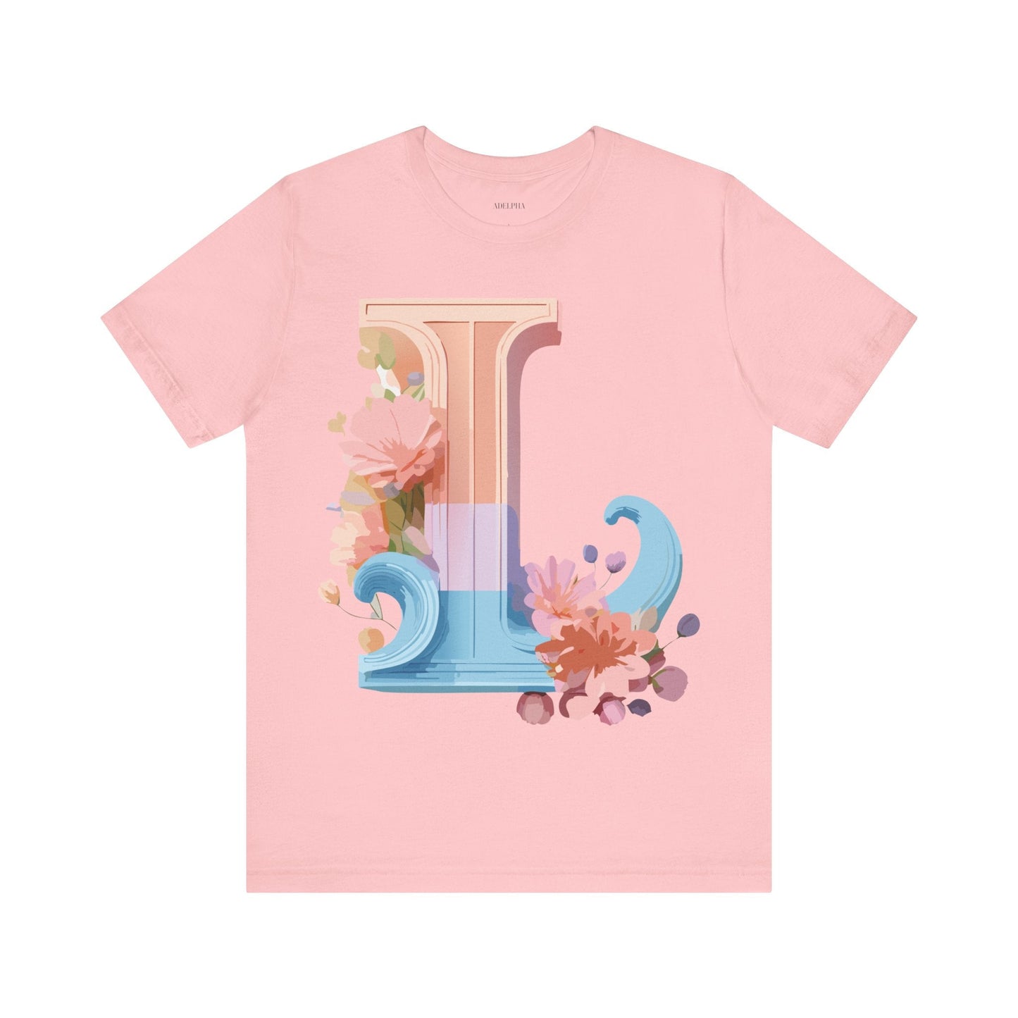 Letter L Shirt Unisex Graphic Tee Vintage Inspired Artwork By Adelpha For Everyday Style