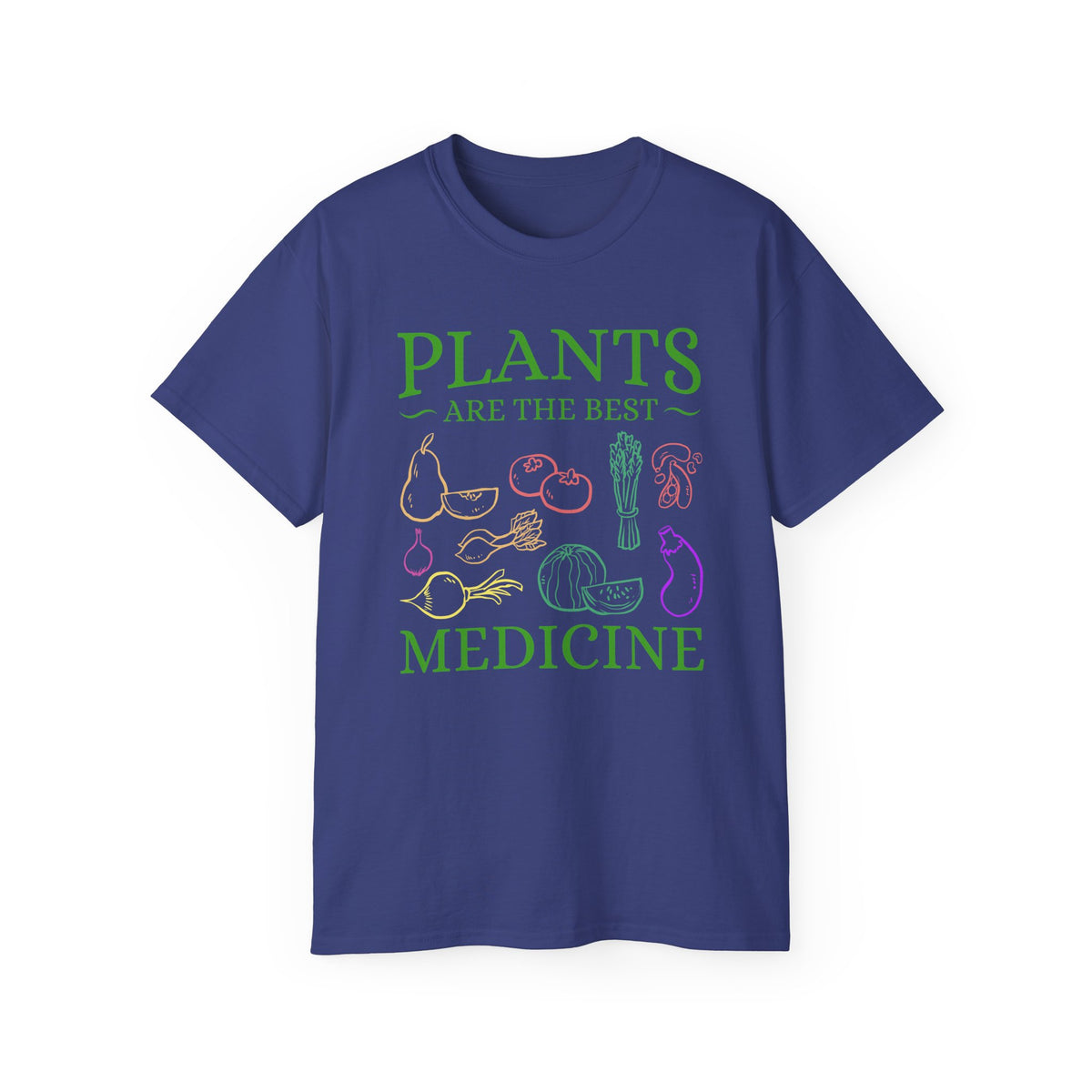 Plants Are the Best Medicine T-Shirt | Vegetable Line Art, Herbal Wellness Tee