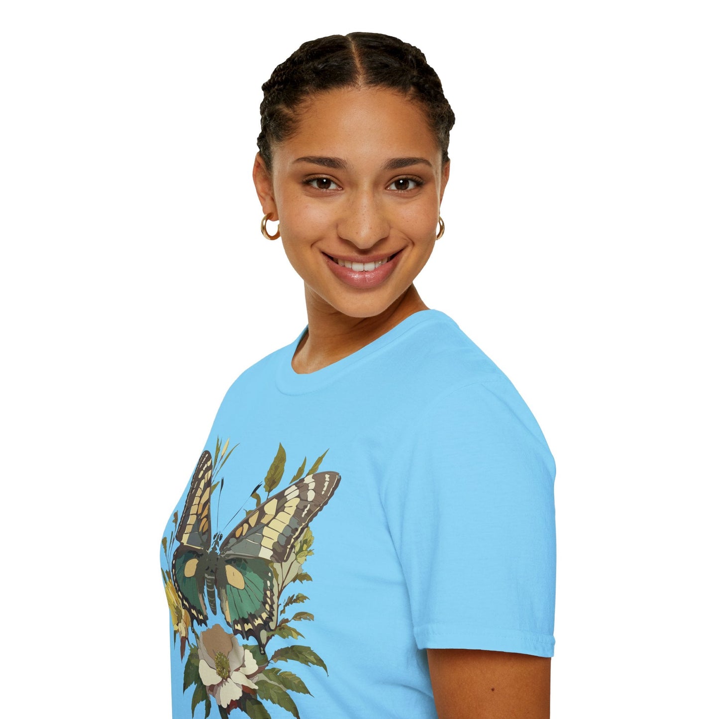 Butterfly Shirt Unisex Monarch Butterfly Tee Gildan Softstyle 64000 100 Percent Ring Spun Cotton