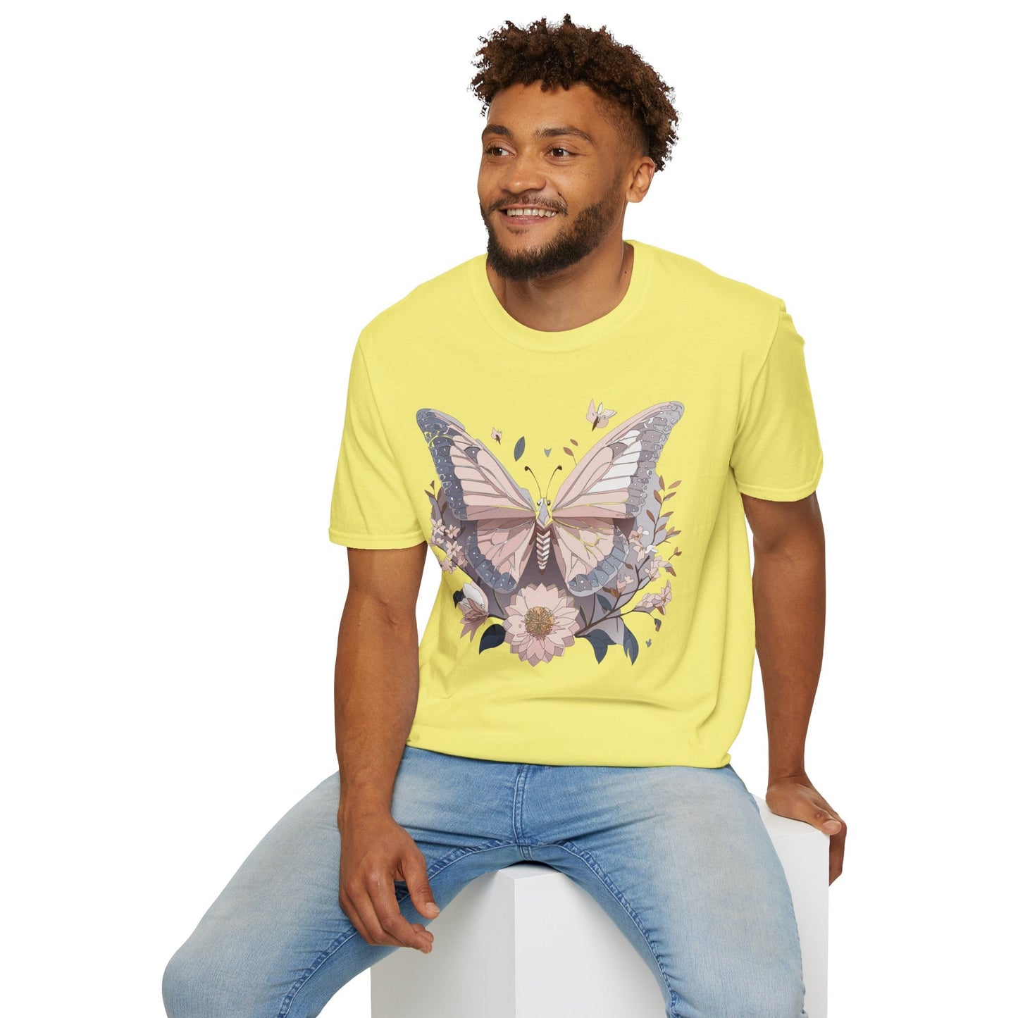 Butterfly Shirt Unisex Gildan Softstyle 64000 Monarch Butterfly Tee 100 Percent Ring Spun Cotton