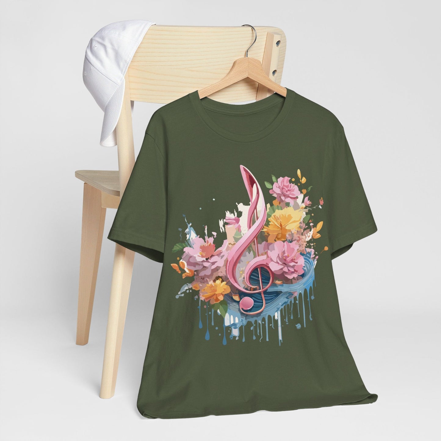 Music Graphic Unisex 100 Cotton Vintage Art with Musical Elements Tee 139