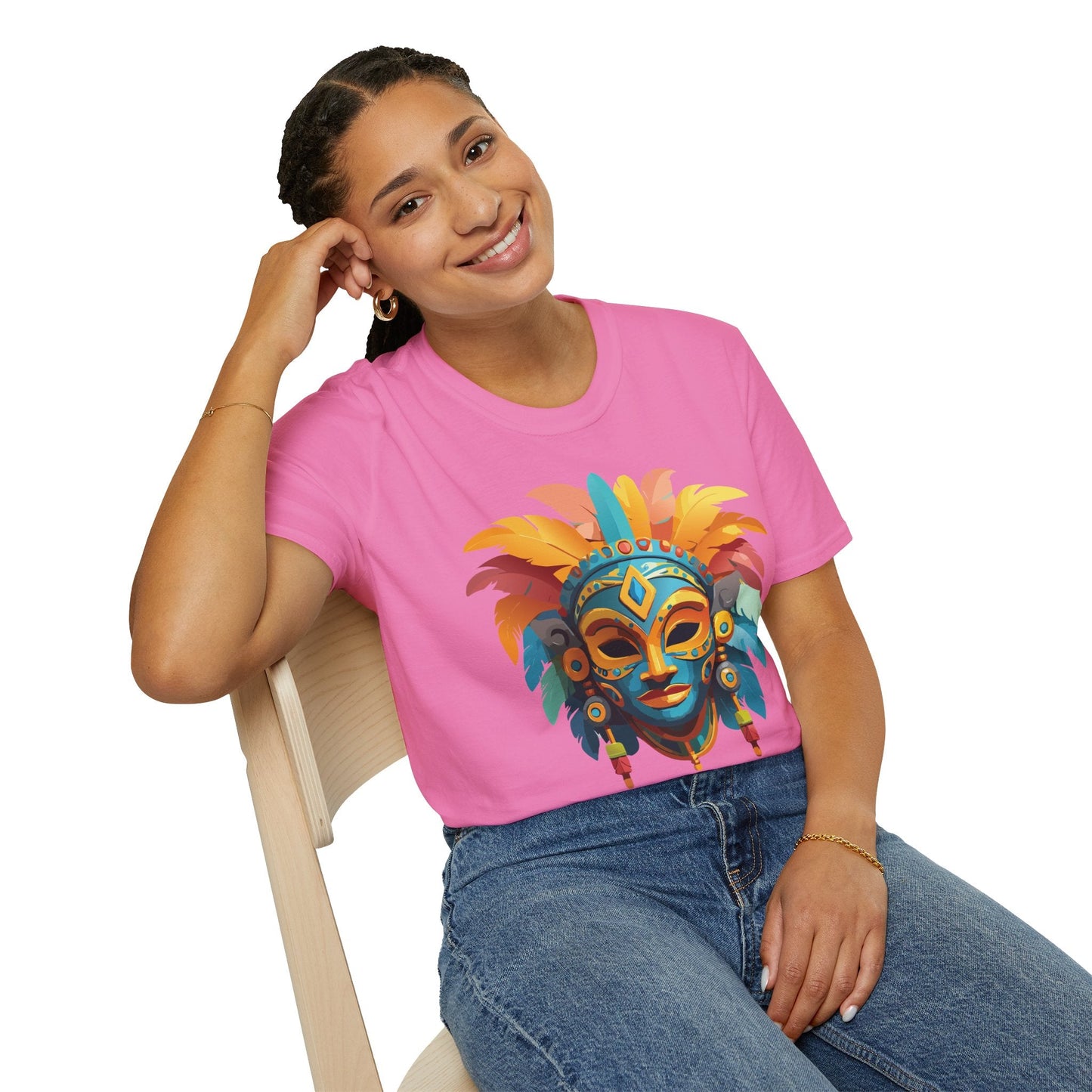 Mask Graphic Unisex Cotton Masquerade Design Artwork Tee 2