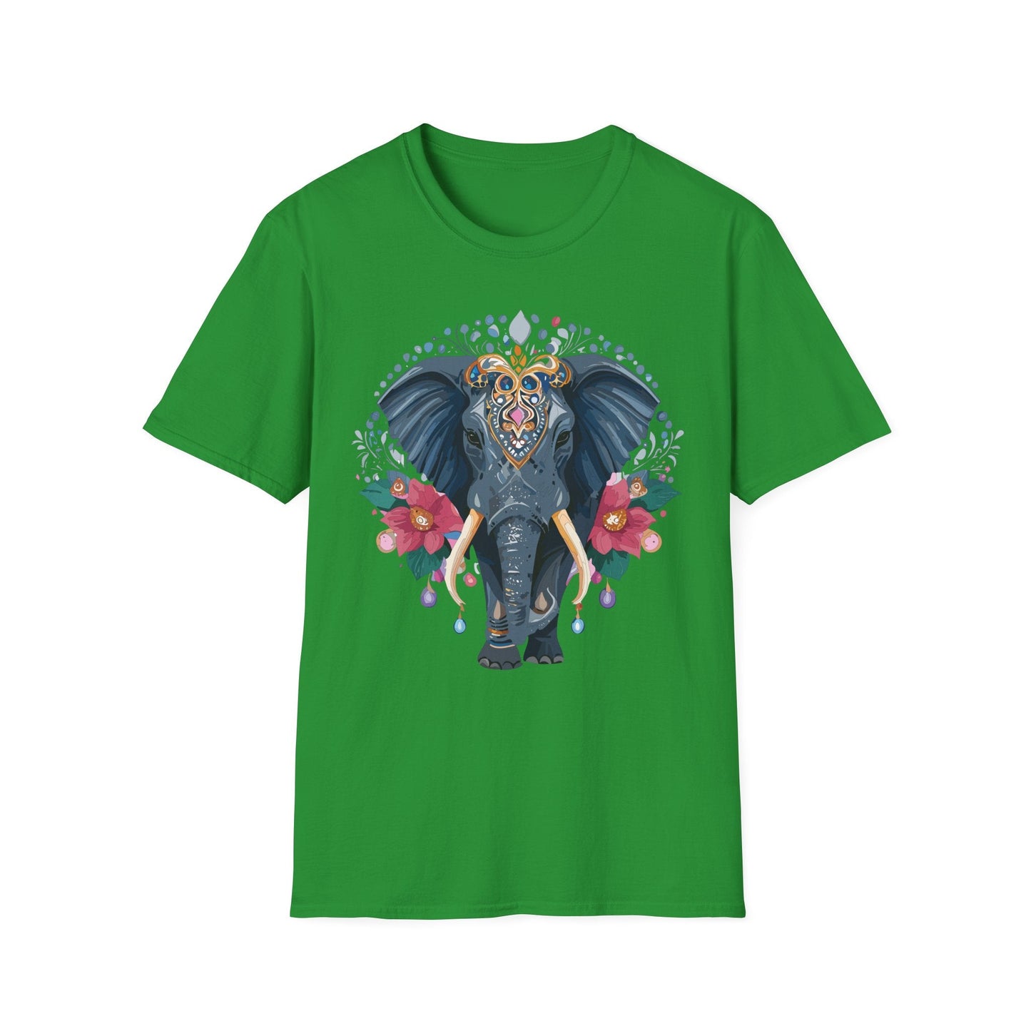 Elephant Graphic T Shirt Unisex Cotton Tee Softstyle Gildan 64000 Elephant Design