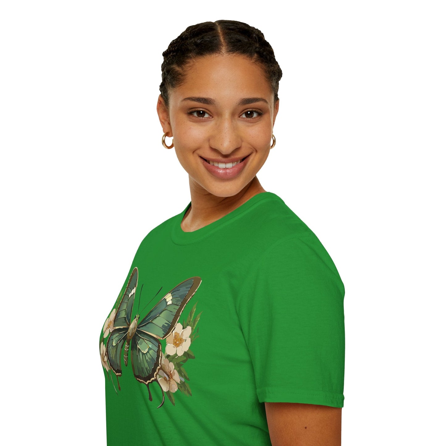 Butterfly Shirt Monarch Style Unisex T Shirt Gildan Softstyle 64000 100 Percent Ring Spun Cotton