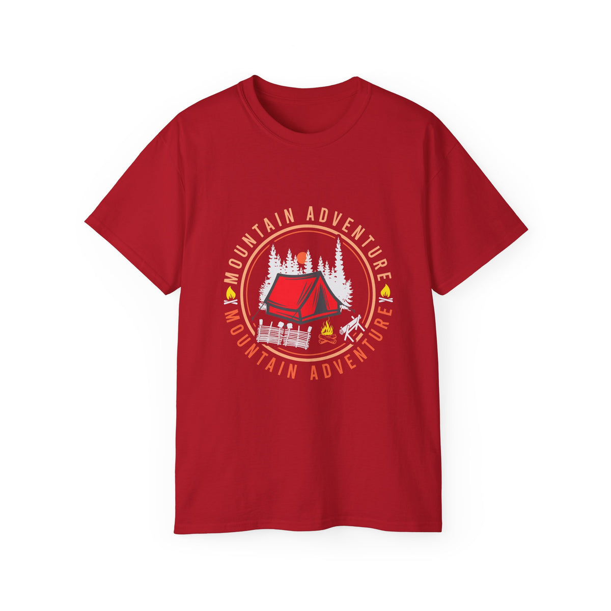 Mountain Adventure Tent Campfire T-Shirt | Camping Graphic Tee