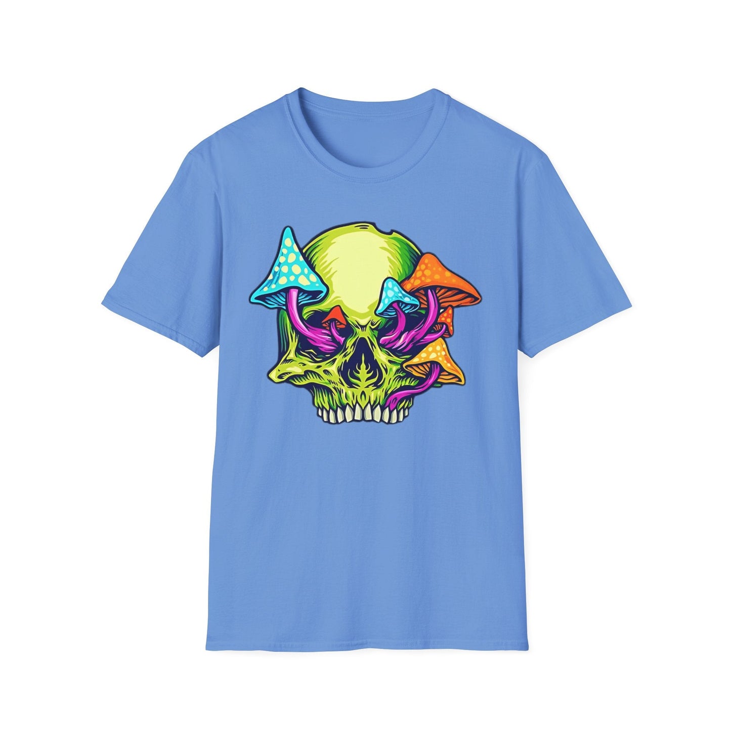 Unisex Skull Tee Shirt With Skeleton Art Design Gildan Softstyle 64000 100 Percent Ring Spun Cotton
