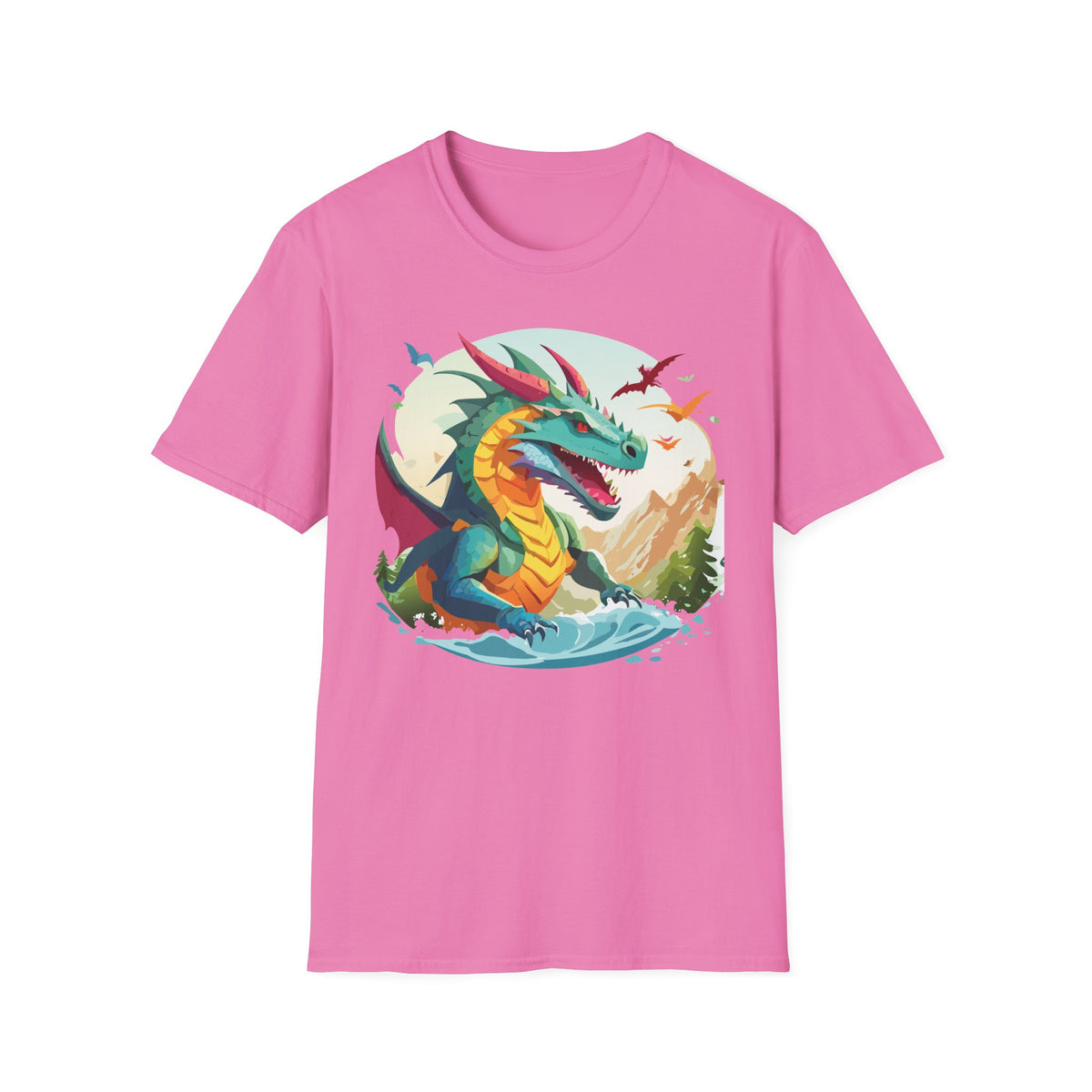 Dragon Graphic Tee Gildan Unisex 100 Cotton Tee Shirt with Animals m14