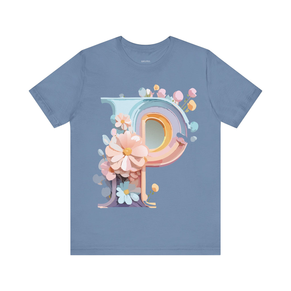 Letter P Graphic Unisex Cotton Bella+Canvas Tee with Art Letter Design