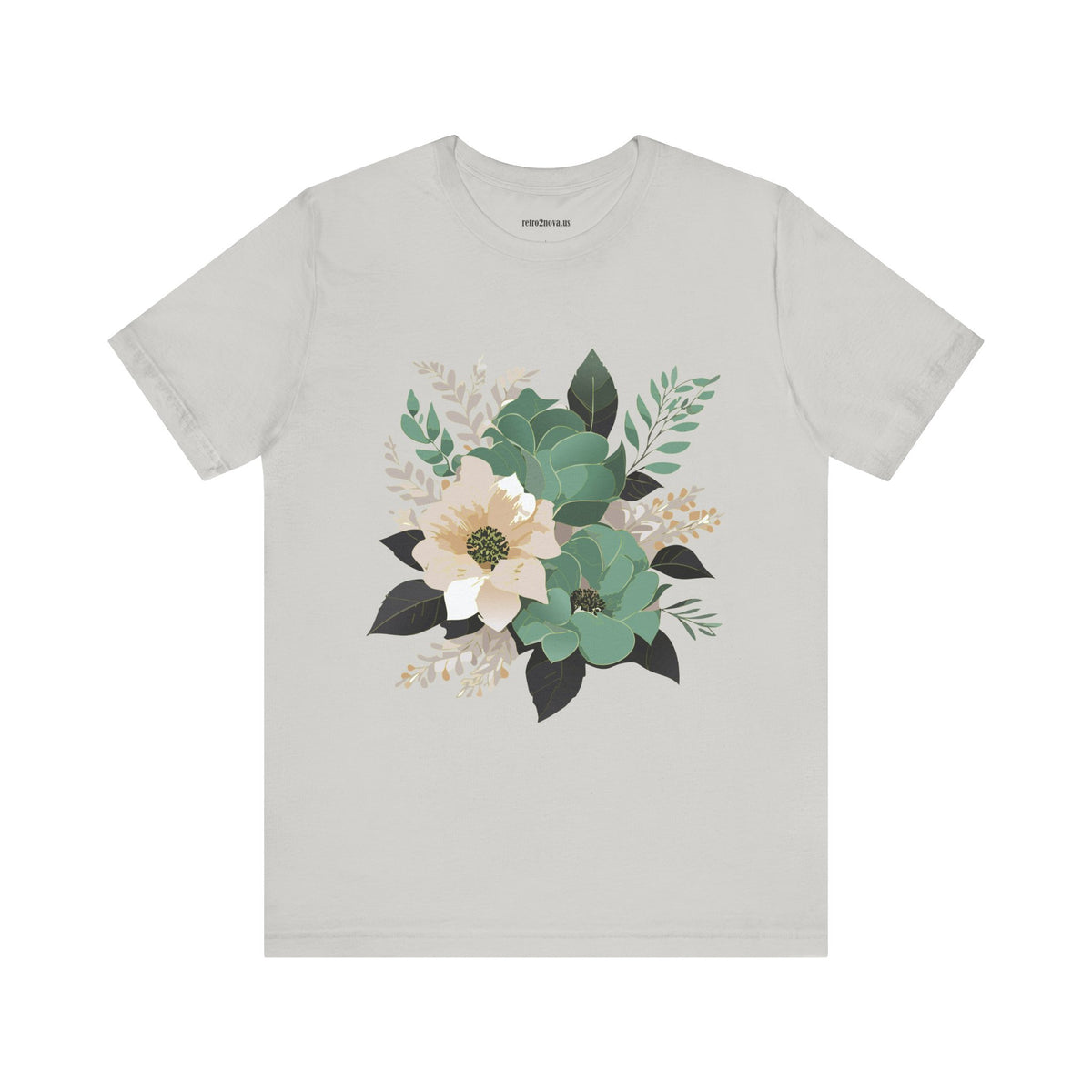 Floral Graphic Unisex Cotton Bella+Canvas Tee with Flowers Design ab13