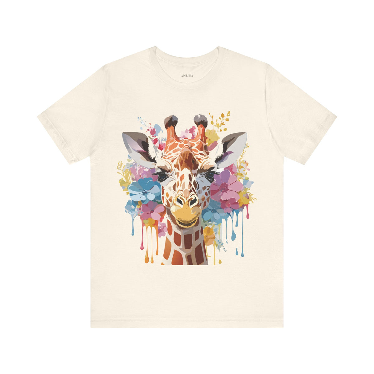 Giraffe Graphic Unisex Cotton Bella+Canvas Tee with Art Animal Design e18