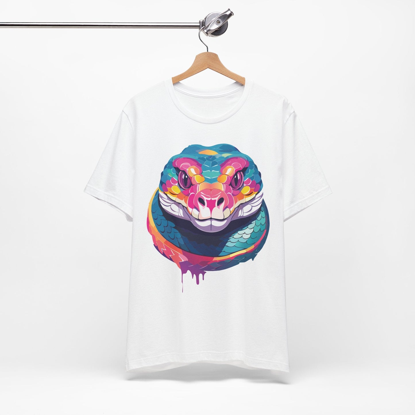 Unisex Animal Tee Shirt With Art Design, Wild Animals Short Sleeve Graphic Tee For Everyday Wear