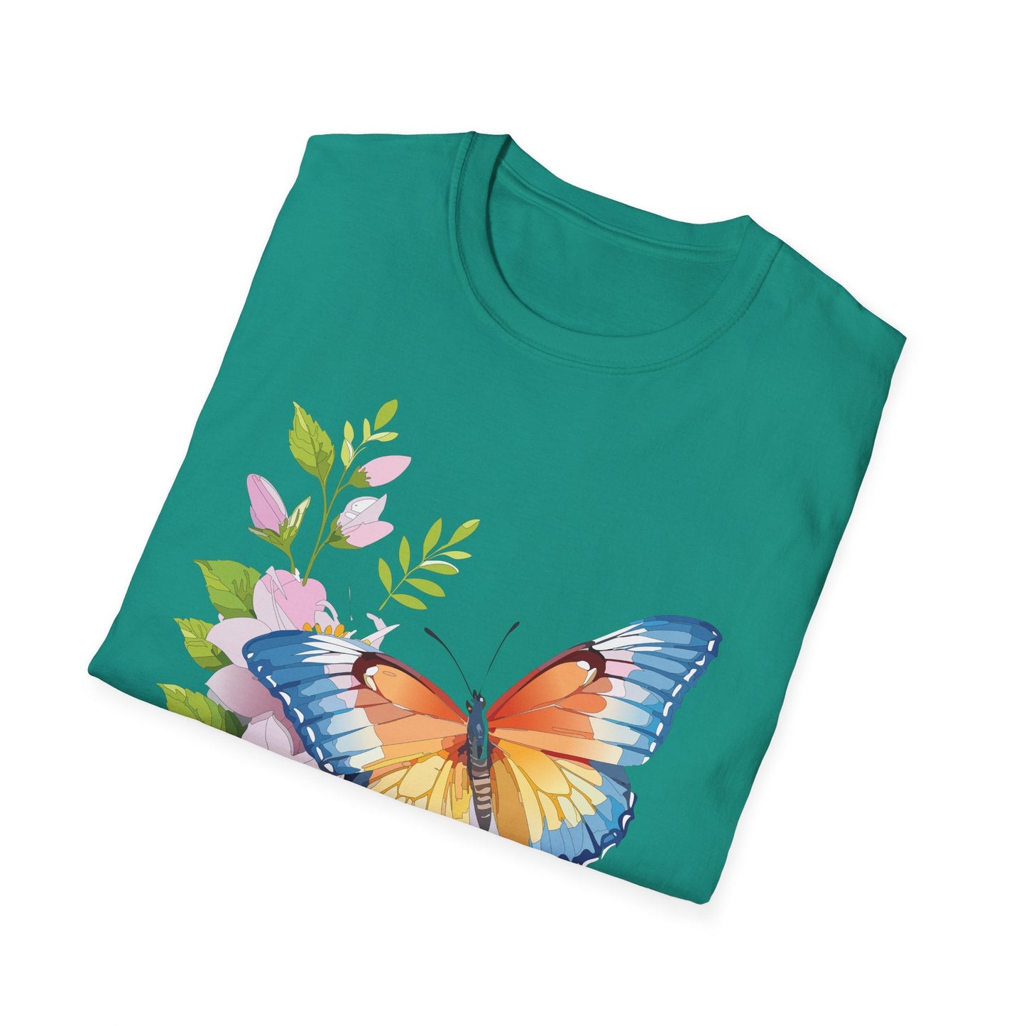 Butterfly T Shirt Unisex Monarch Design Gildan Softstyle 64000 Ring Spun Cotton Tee