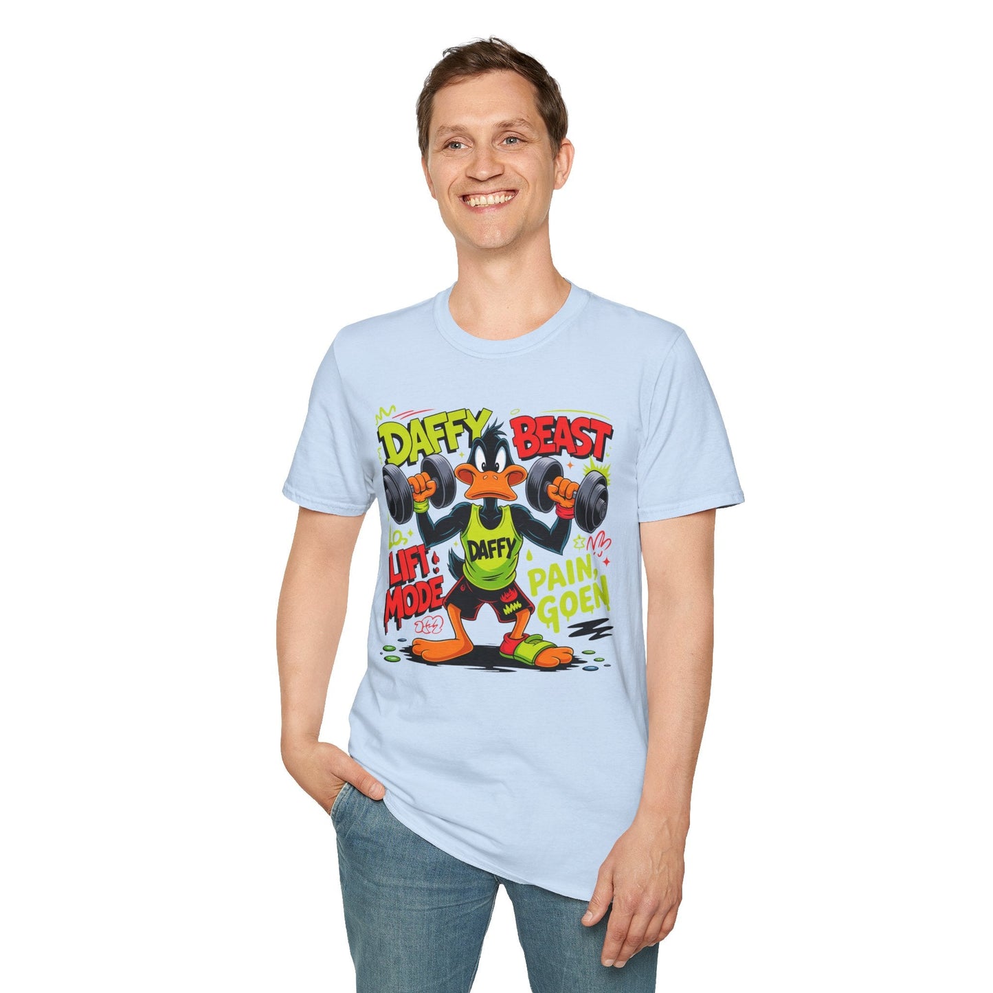Cartoon T Shirt Funny Animals Print Unisex Animation Tee Gildan Softstyle 64000