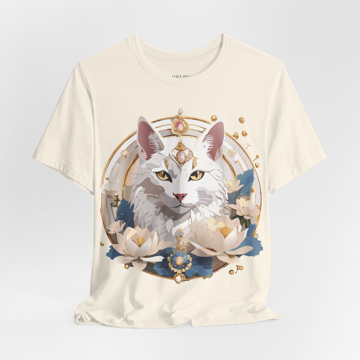 Medallion Graphic Unisex Cotton Bella+Canvas Tee with Floral Art Design m56