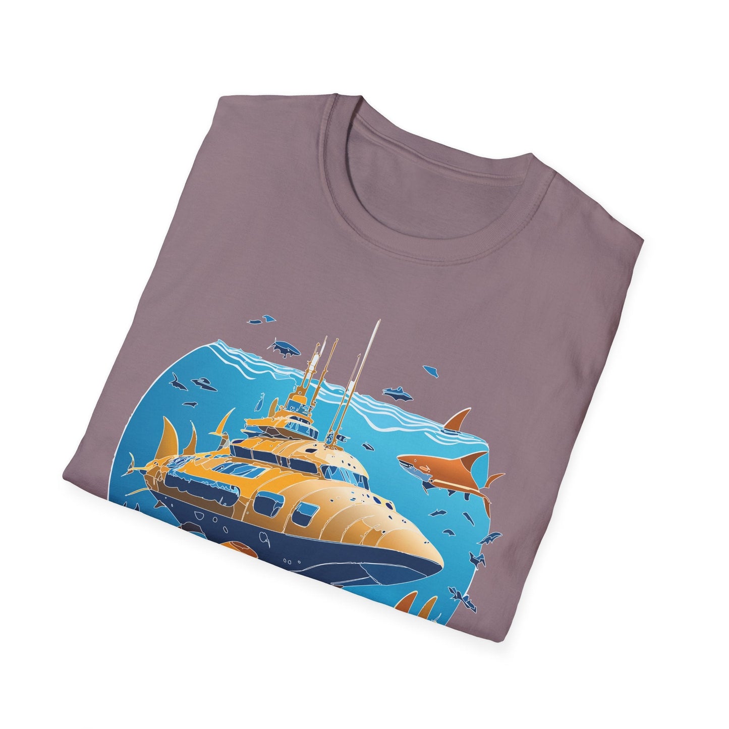 Ocean T Shirt Unisex Gildan Softstyle 64000 100 Percent Cotton Ring Spun U Boat Design Graphic