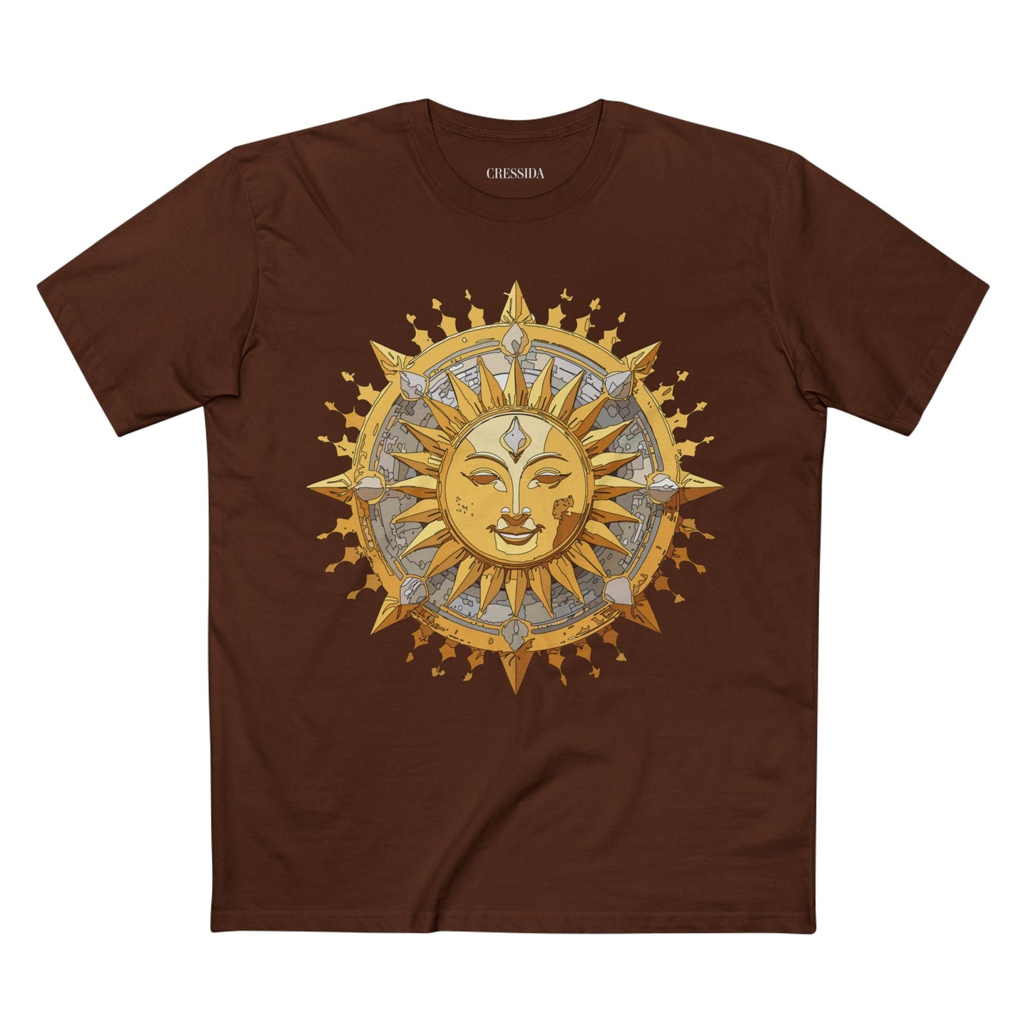 Gold Sun Graphic Unisex 100 Cotton T-Shirt with Golden Art Design 15
