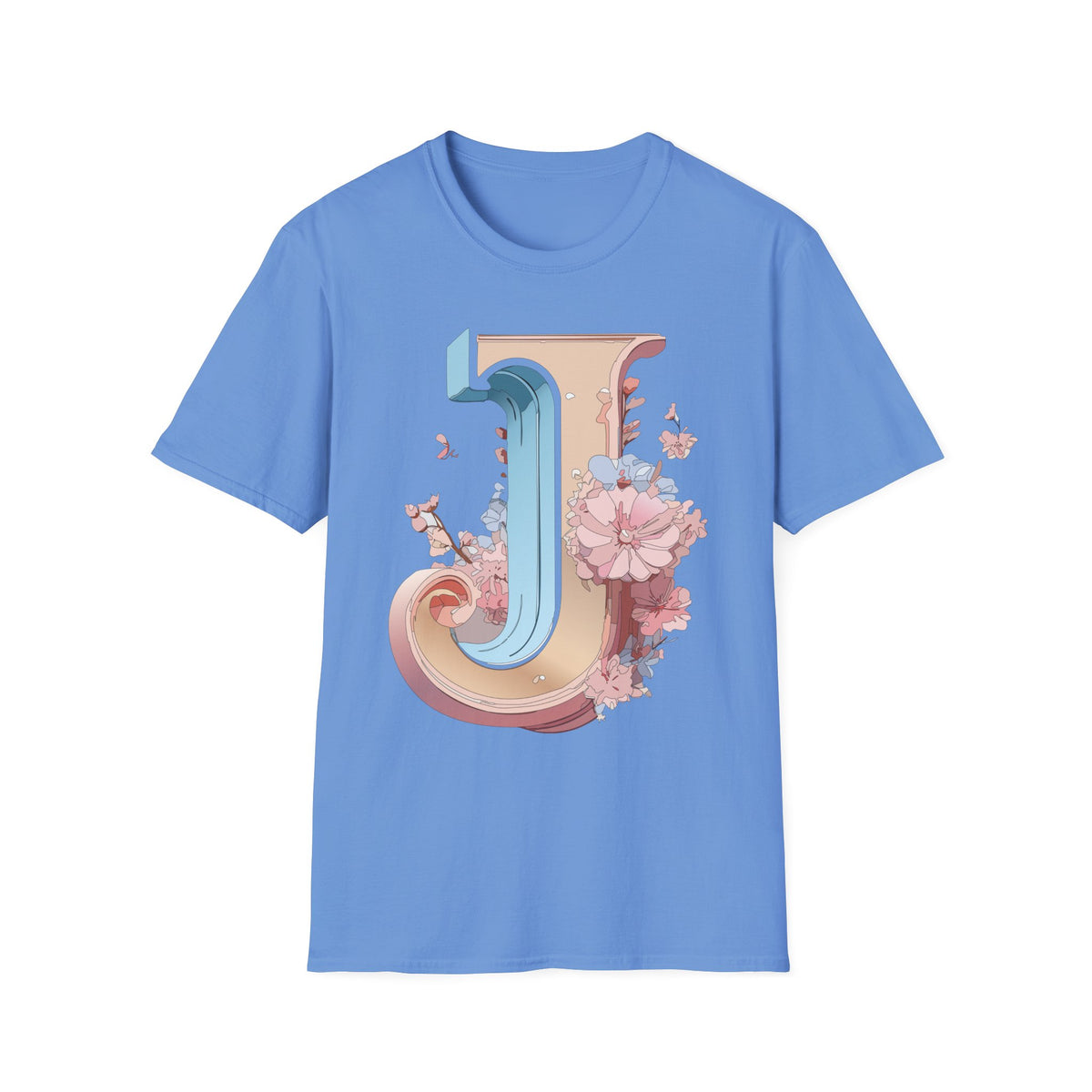 Floral Letter J T-Shirt | Botanical Monogram Tee