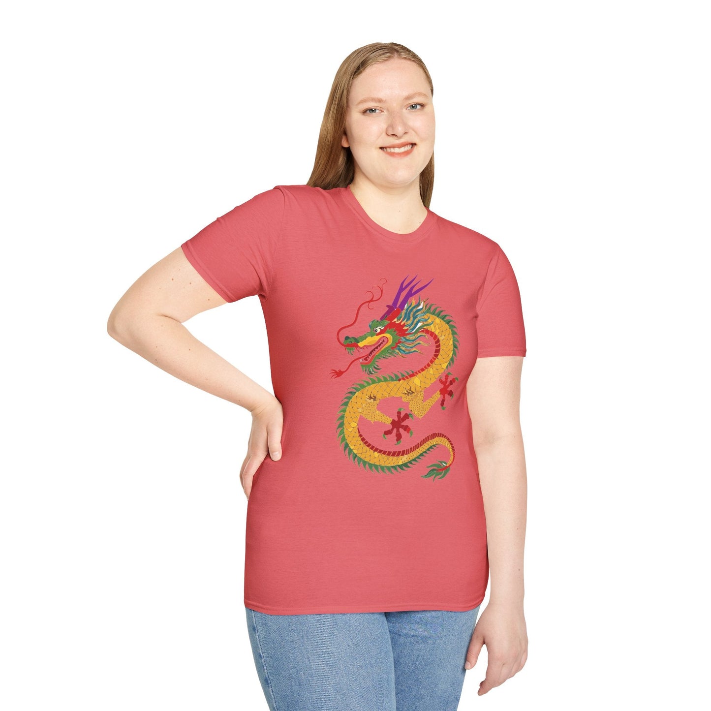 Dragon T Shirt Unisex Dragon Shirt Animal Design Softstyle Ring Spun Cotton Tee Comfort