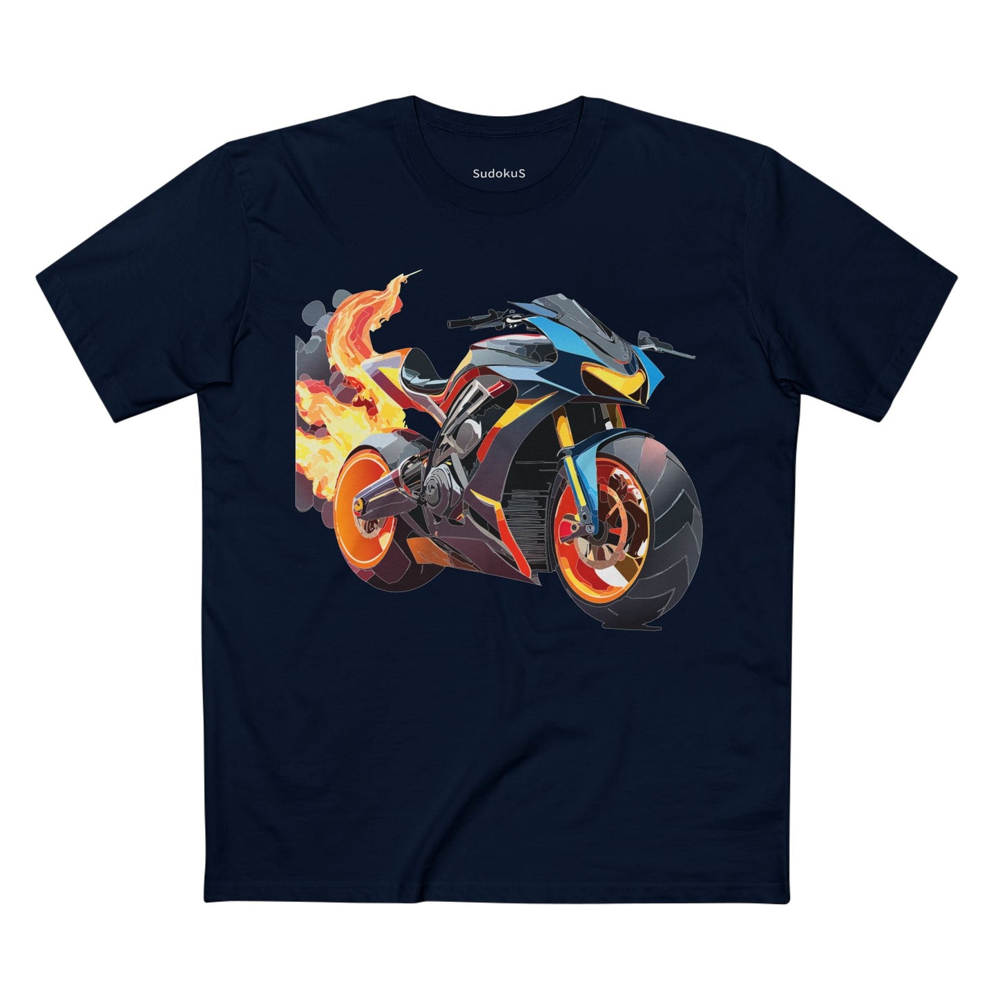 Moto Bike Graphic Unisex 100 Cotton Staple Tee 20