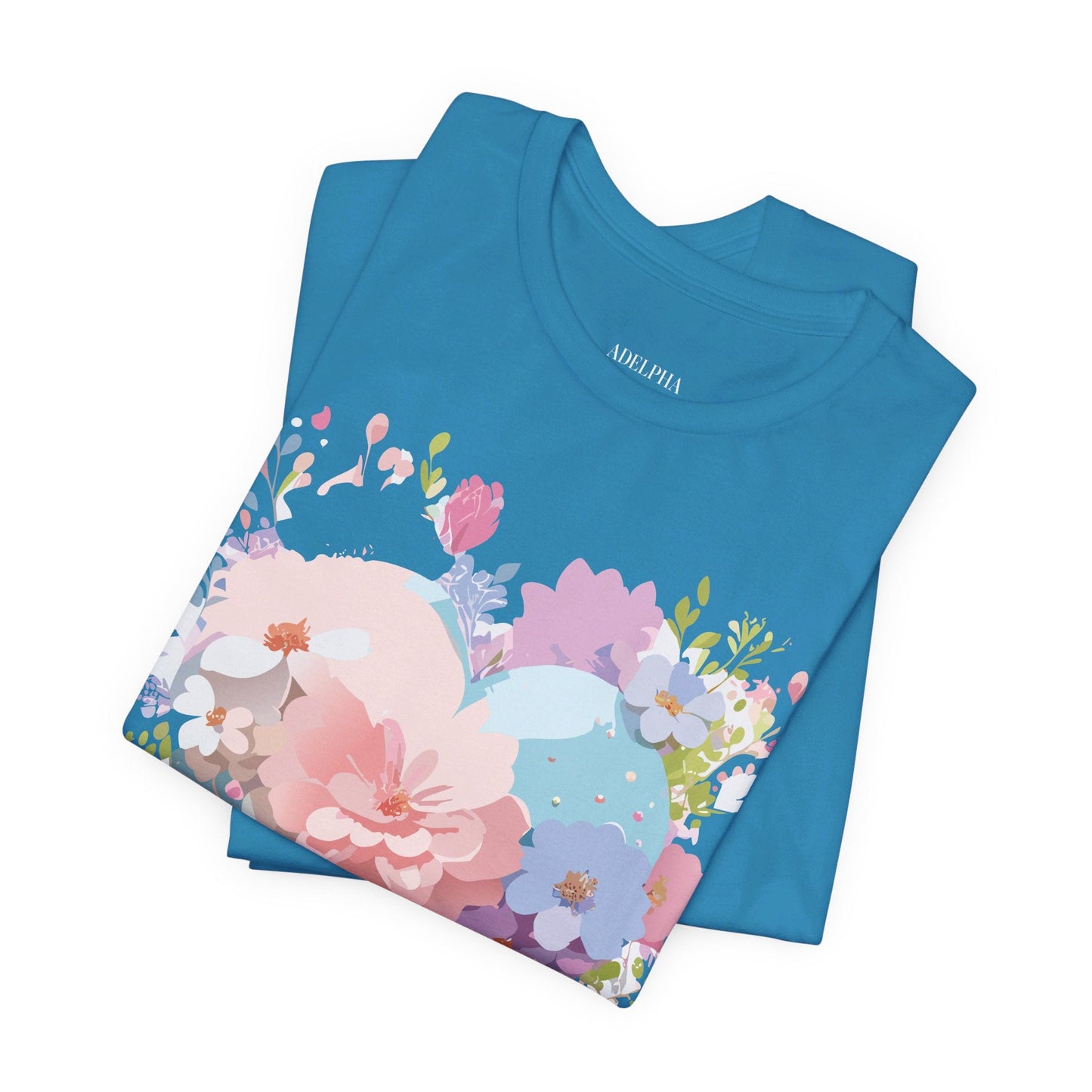 Valentine Day Graphic Unisex 100 Cotton Vintage Artwork with Love and Flower Design Tee 32