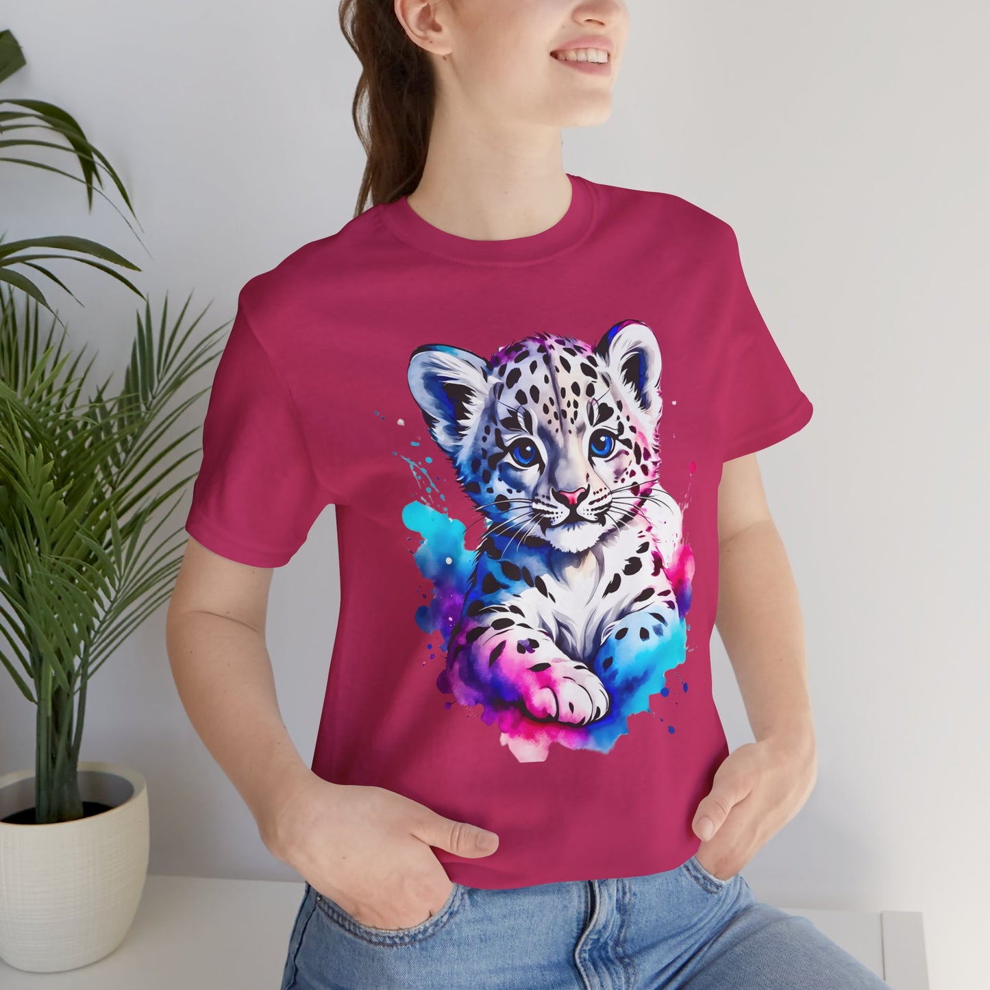 Baby Leopard Shirt, Cute Leopard Tee Shirt, Animal T-Shirt, Gepard Top, Animal Tees, Art Design T-Shirt, Graphic Tee