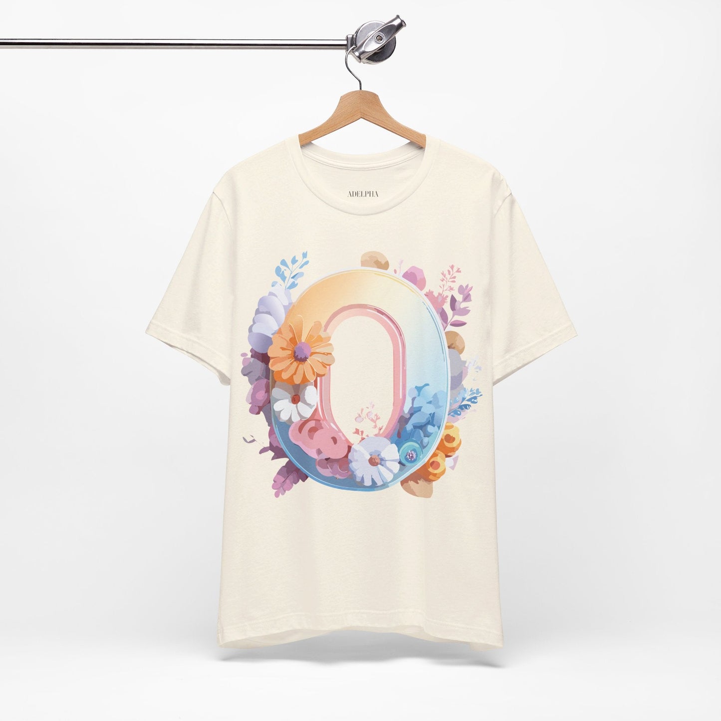 Letter O Graphic Tee Unisex Shirt Adelpha Vintage Inspired Art Design Short Sleeve