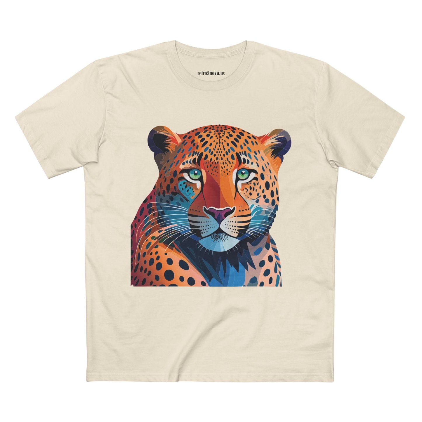 Unisex Cheetah Shirt Premium Cotton Tee With Original Art Design From Retro2Nova Art Collection Soft Breathable Comfort