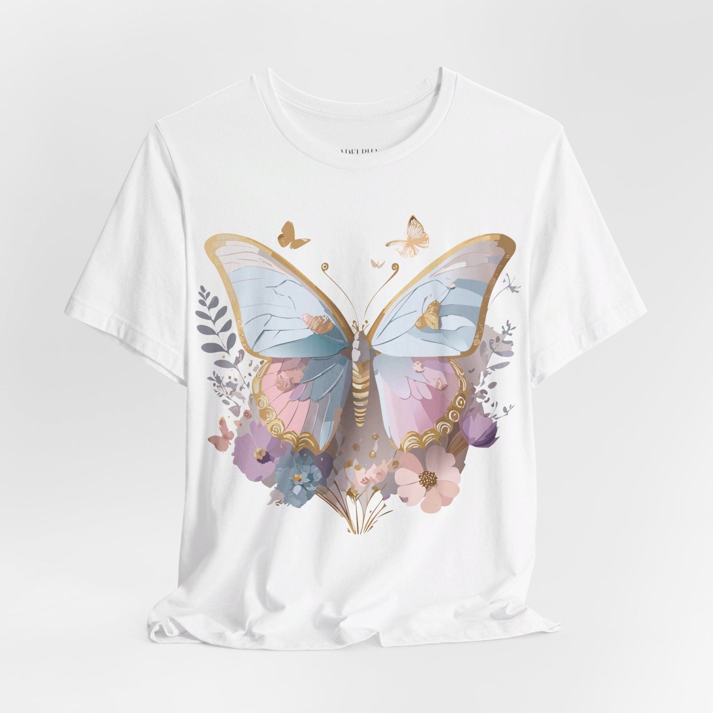 Unisex Graphic Tee Featuring Adelpha Artwork Vintage Butterfly Inspired Short Sleeve