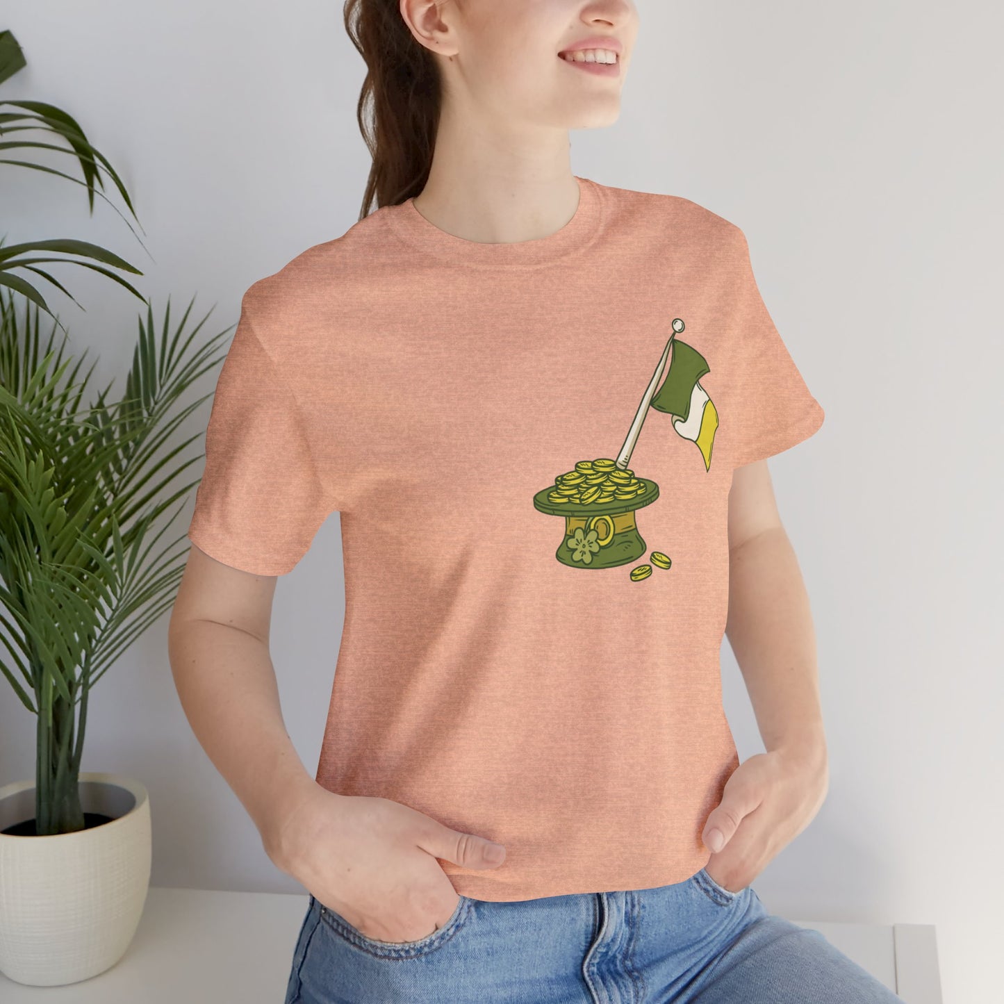 Camiseta unisex de algodón con estampados de la suerte